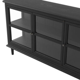 Wyld Haus Honley Black Matt Wood Sideboard With Three Glass Doors - thumbnail 6