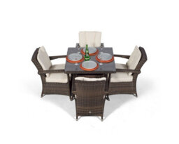 That's Furniture Arizona Square 4 Seater Rattan Patio Dining Set - Brown - thumbnail 7