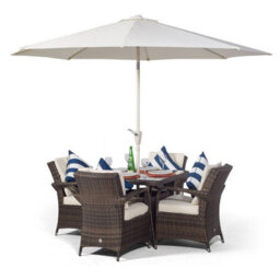 That's Furniture Arizona Square 4 Seater Rattan Patio Dining Set - Brown - thumbnail 3