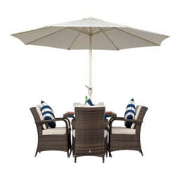 That's Furniture Arizona Square 4 Seater Rattan Patio Dining Set - Brown - thumbnail 2