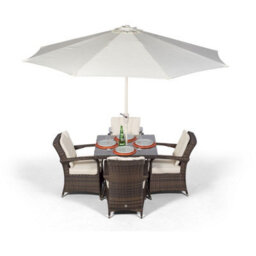 That's Furniture Arizona Square 4 Seater Rattan Patio Dining Set - Brown - thumbnail 5