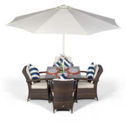That's Furniture Arizona Square 4 Seater Rattan Patio Dining Set - Brown - thumbnail 1