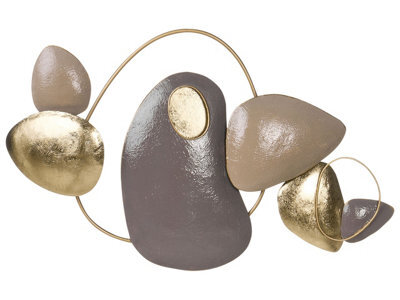 Wyld And Coco Gold Metal Wall Sculpture Horizontal Irregular Shape Modern Accent W74 X D5 X H46Cm - image 1