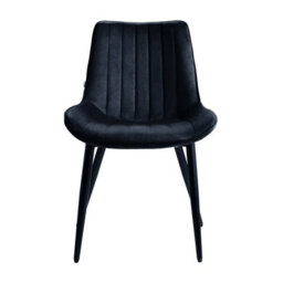 Living And Home Set Of 2 Black Polyester Velvet Upholstered Dining Chairs - thumbnail 2