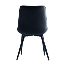 Living And Home Set Of 2 Black Polyester Velvet Upholstered Dining Chairs - thumbnail 4