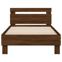 Berkfield Bed Frame Without Mattress With Led Lights Brown Oak 100X200 Cm - thumbnail 7