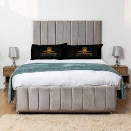 UKBEDFURNITURE Falcon Silver Plush Divan Bed With 2 Foot End Drawers & 26 Inch Headboard - thumbnail 2