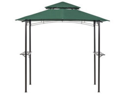 Beliani Garden Gazebo - Dark Green Uv Canopy, Powder-Coated Steel Frame, 240 X 148 Cm - thumbnail 1
