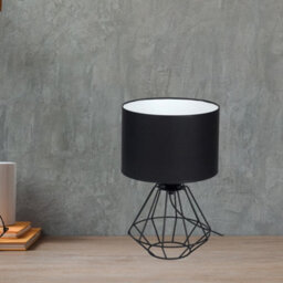 Milagro Colin Black Table Lamp 1Xe27 Hand Made Matt Black Cage Style Lamps Creating Industrial Chic - thumbnail 2
