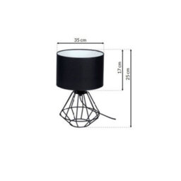 Milagro Colin Black Table Lamp 1Xe27 Hand Made Matt Black Cage Style Lamps Creating Industrial Chic - thumbnail 6