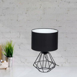 Milagro Colin Black Table Lamp 1Xe27 Hand Made Matt Black Cage Style Lamps Creating Industrial Chic - thumbnail 4