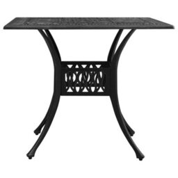 Berkfield Garden Table Black 90X90X73 Cm Cast Aluminium - thumbnail 2