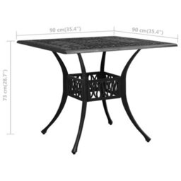 Berkfield Garden Table Black 90X90X73 Cm Cast Aluminium - thumbnail 6