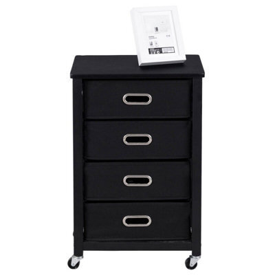 Gainoom 4 Drawers Bedside Table End Table Mobile Filing Cabinet Side Cabinet W/ Wheels - image 1