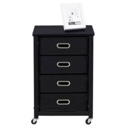 Gainoom 4 Drawers Bedside Table End Table Mobile Filing Cabinet Side Cabinet W/ Wheels - thumbnail 1