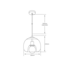 FNX Bathrooms Ohio Modern Black & Clear Glass Pendant Light - Adjustable Ip44 Bathroom Ceiling Light, E27 Fitting - thumbnail 2