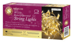Shatchi 80 Warm White Led Lights Clear Cable Battery Operated Fairy String Christmas Tree - thumbnail 4