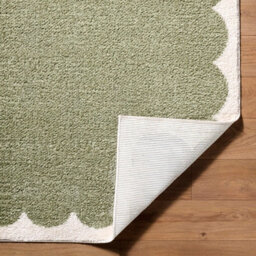 Livabliss Tivoli-Washable Green Cream Modern High Pile Living Dining Bedroom Rug 160 X 213 Cm Easy Care, Non Shedding - thumbnail 4