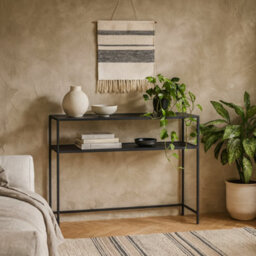 Wyld Haus El Paso Black Metal And Wood Console Table 1200 X 350 X 790 mm - thumbnail 1