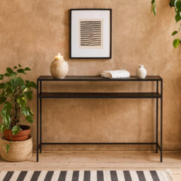 Wyld Haus El Paso Black Metal And Wood Console Table 1200 X 350 X 790 mm - thumbnail 2