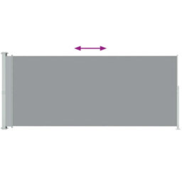Berkfield Patio Retractable Side Awning 200X500 Cm Grey - thumbnail 3