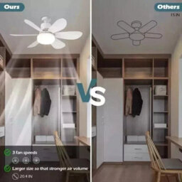 Led Ceiling Fan With Dimmable Light  Color Changing Lamp For Living Room With Remote Control - thumbnail 2