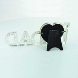 "Shatchi Love Dad Photo Frame 3"" X 3"" Silver Metal With Diamond Fathers Day Birthday Christmas Gift" - thumbnail 4