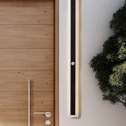 Beliani 100Cm Outdoor Led Wall Light Black With Motion Sensor And Warm White Led - thumbnail 1