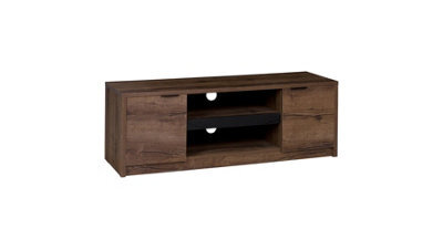 Arte Denver 10 Tv Cabinet In Oak Monastery & Black Gloss - Vintage Design - W1350mm X H460mm X D400mm - image 1