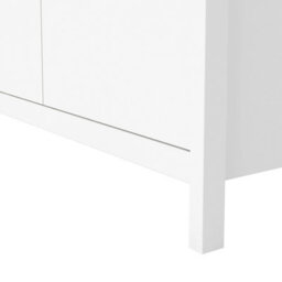Wyld Haus Wildberry Matt White 2-Door Wardrobe With Brown Leather Handles - thumbnail 8