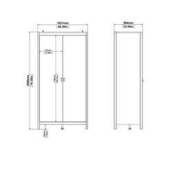 Wyld Haus Wildberry Matt White 2-Door Wardrobe With Brown Leather Handles - thumbnail 9
