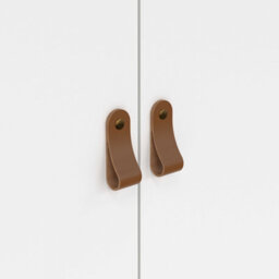 Wyld Haus Wildberry Matt White 2-Door Wardrobe With Brown Leather Handles - thumbnail 7