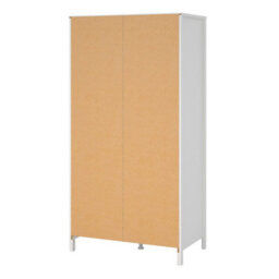 Wyld Haus Wildberry Matt White 2-Door Wardrobe With Brown Leather Handles - thumbnail 5