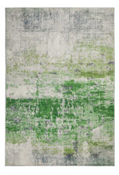 Ivory Green Abstract Polyester Modern Soft Bedroom, Livingroom  Rug - 160Cm X 230Cm - thumbnail 4