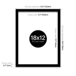 18X12 Black Picture Frame (45.7 X 30.5Cm) Poster, Photo, Artwork, Gallery Wall Or Print - thumbnail 3