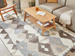 Beliani Rug Aralez Beige 160 X 230 Cm Wool Kilim - thumbnail 2