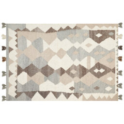 Beliani Rug Aralez Beige 160 X 230 Cm Wool Kilim - thumbnail 4