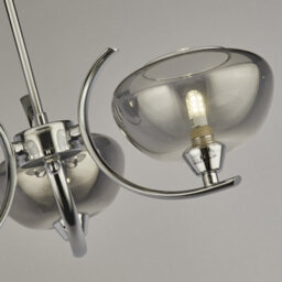 Pagazzi Lighting Pagazzi Hansel Semi Flush 3 Light Smoked Glass Ceiling Light - thumbnail 3