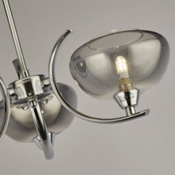 Pagazzi Lighting Pagazzi Hansel Semi Flush 3 Light Smoked Glass Ceiling Light - thumbnail 4