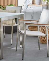Beliani Set Of 4 Garden Chairs Grosseto Stainless Steel White - thumbnail 2