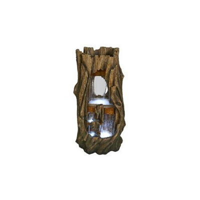 Outdoor Living UK Aqua Creations Tamworth Tree Trunk Mains Plugin Powered Water Feature With Protective Cover - image 1