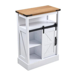 White Sideboard Buffet Cupboard 3 Drawers 1 Door Shelf - thumbnail 1
