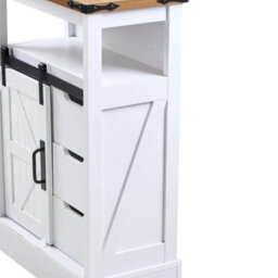 White Sideboard Buffet Cupboard 3 Drawers 1 Door Shelf - thumbnail 6
