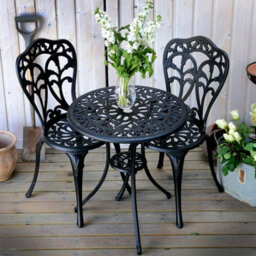 Lazy Susan Tulip Antique Bronze Metal Garden Bistro Set - thumbnail 6