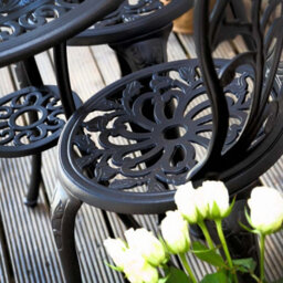 Lazy Susan Tulip Antique Bronze Metal Garden Bistro Set - thumbnail 7
