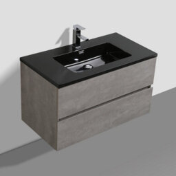 Plum&clay Nebula Concrete Wall Hung Vanity Unit With Black Basin Bathroom Furniture (W)900mm - thumbnail 5