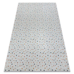RugsX Bambino 47890 Washing Carpet Dots For Children Anti-Slip - White Brown 80X150 Cm - thumbnail 4