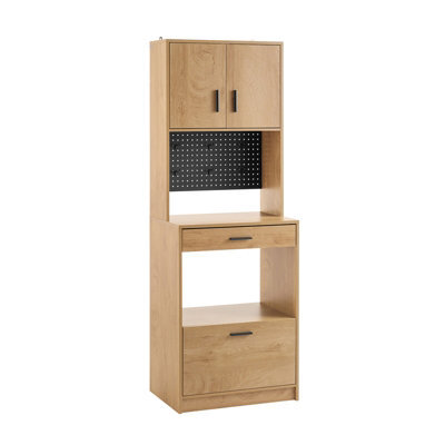 Kitchen Storage Cabinet Microwave Sideboard Narrow Kitchen Storage Unit Oak Effect Cupboard,sobuy Fsb98-N - image 1