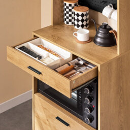 Kitchen Storage Cabinet Microwave Sideboard Narrow Kitchen Storage Unit  Oak Effect Cupboard,sobuy Fsb98-N - thumbnail 9