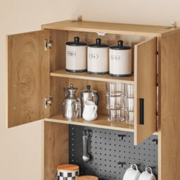 Kitchen Storage Cabinet Microwave Sideboard Narrow Kitchen Storage Unit  Oak Effect Cupboard,sobuy Fsb98-N - thumbnail 5